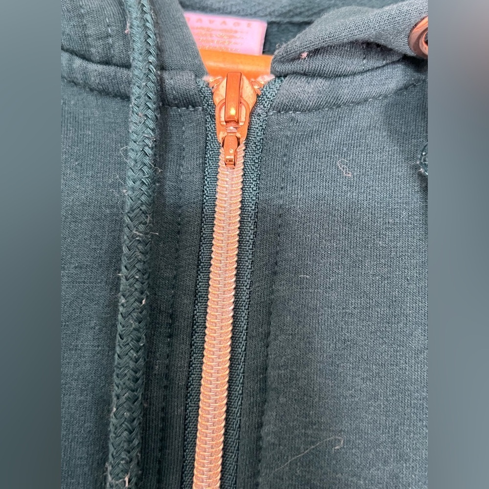 Savage X Fenty Green Zip Hooded Hunter Green Jumpsuit Size Large - Picture 8 of 16